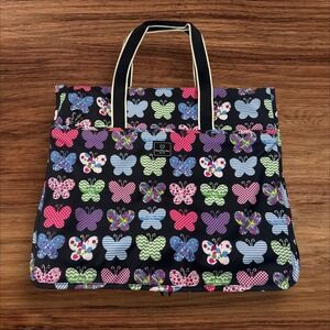 French West‎ Indies Butterfly Tote Bag Travel Organizer Pink Red Blue